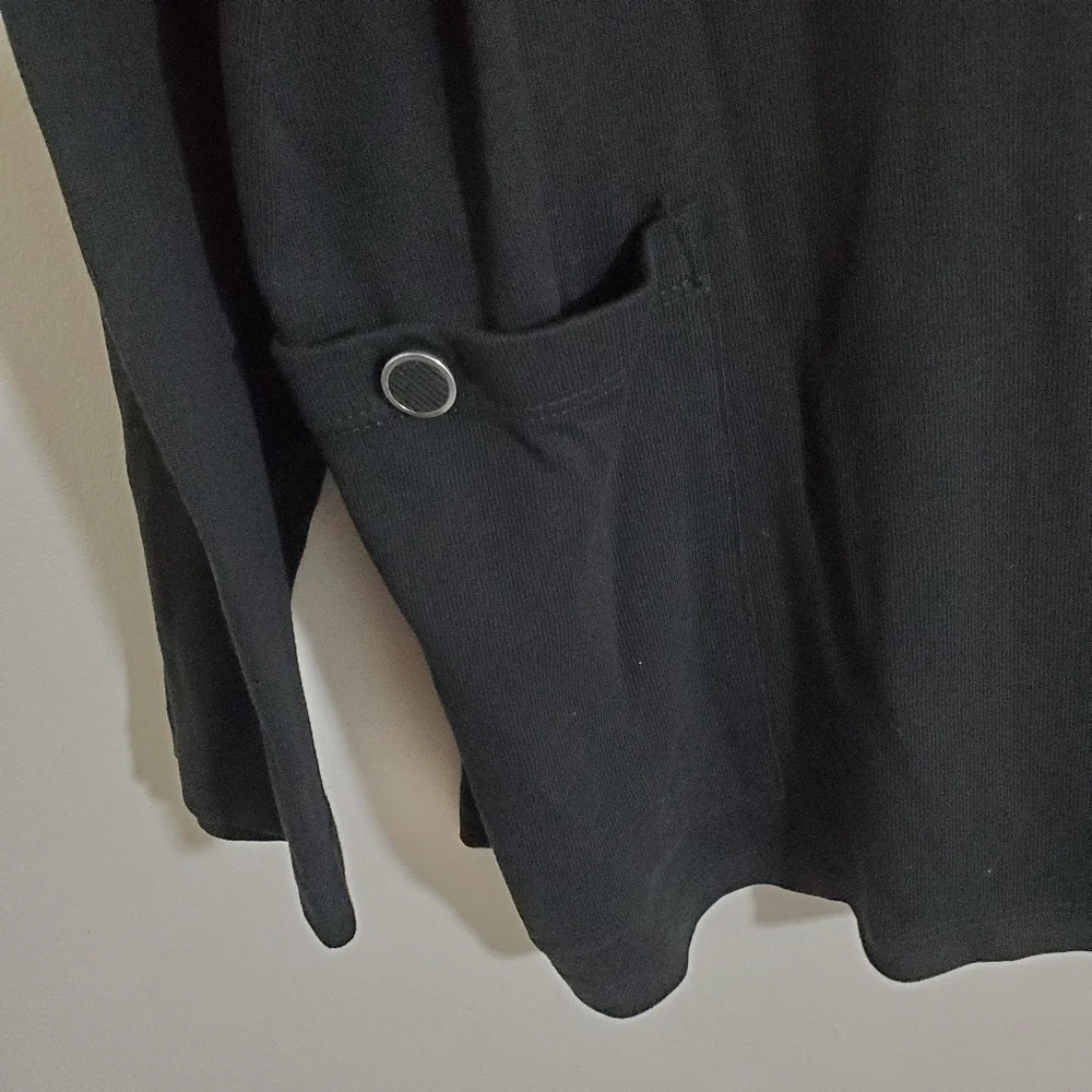 NWT Rafaella Cardigan Sweater Lightweight Black Open Front Modern Casual Knit 3X